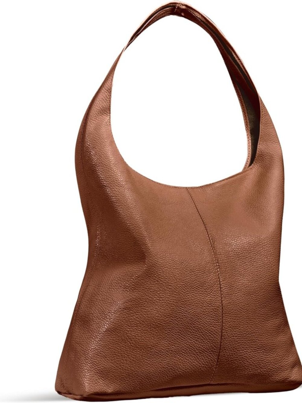 Stylish Large Brown Full-Grain Leather Hobo Handbag for Women - Chic & Versatile